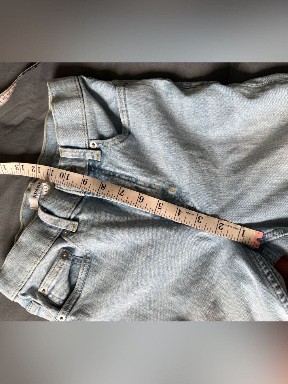 SPANX Lightwash Blue Shaping Denim Slim Straight Leg Jeans size 2 EUC - Picture 10 of 11